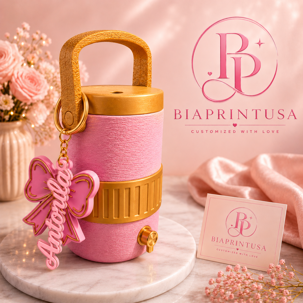 💖 Designer-Inspired Pink Can Cooler Gift Set